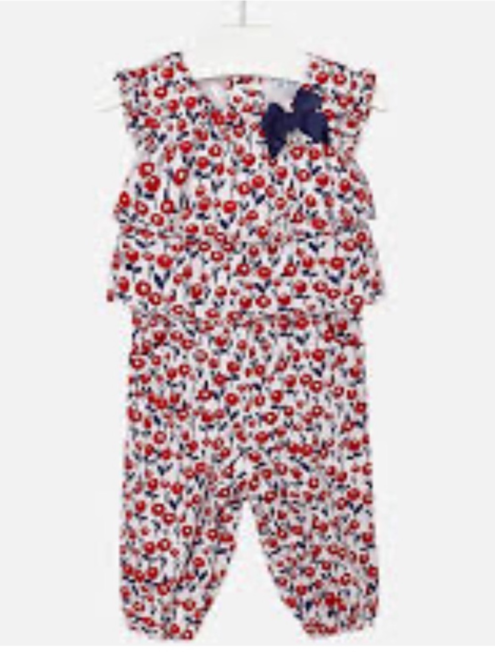 Mayoral Infant Dress with Red and Blue Floral Design